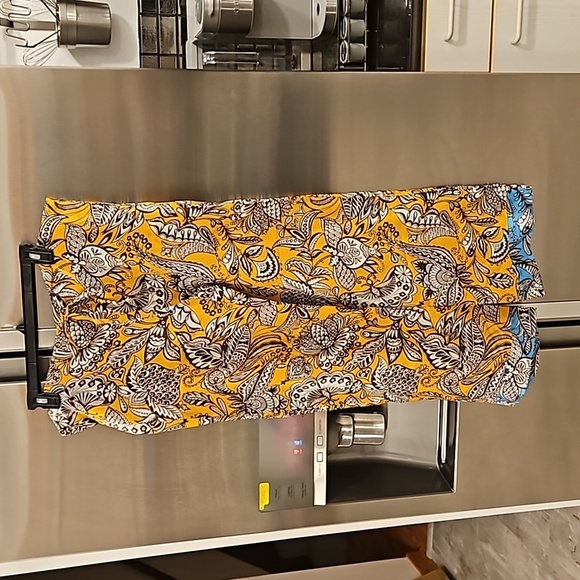 💕TRINA TURK💕 100% Silk Pajama Pants ~ Blue Tropical Botanical Print Small NWT - Picture 1 of 9